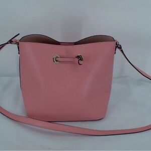 Kate Spade Sadie Bucket Bag Saffiano Leather Pink Refined Mini Tote Hangbag Cute